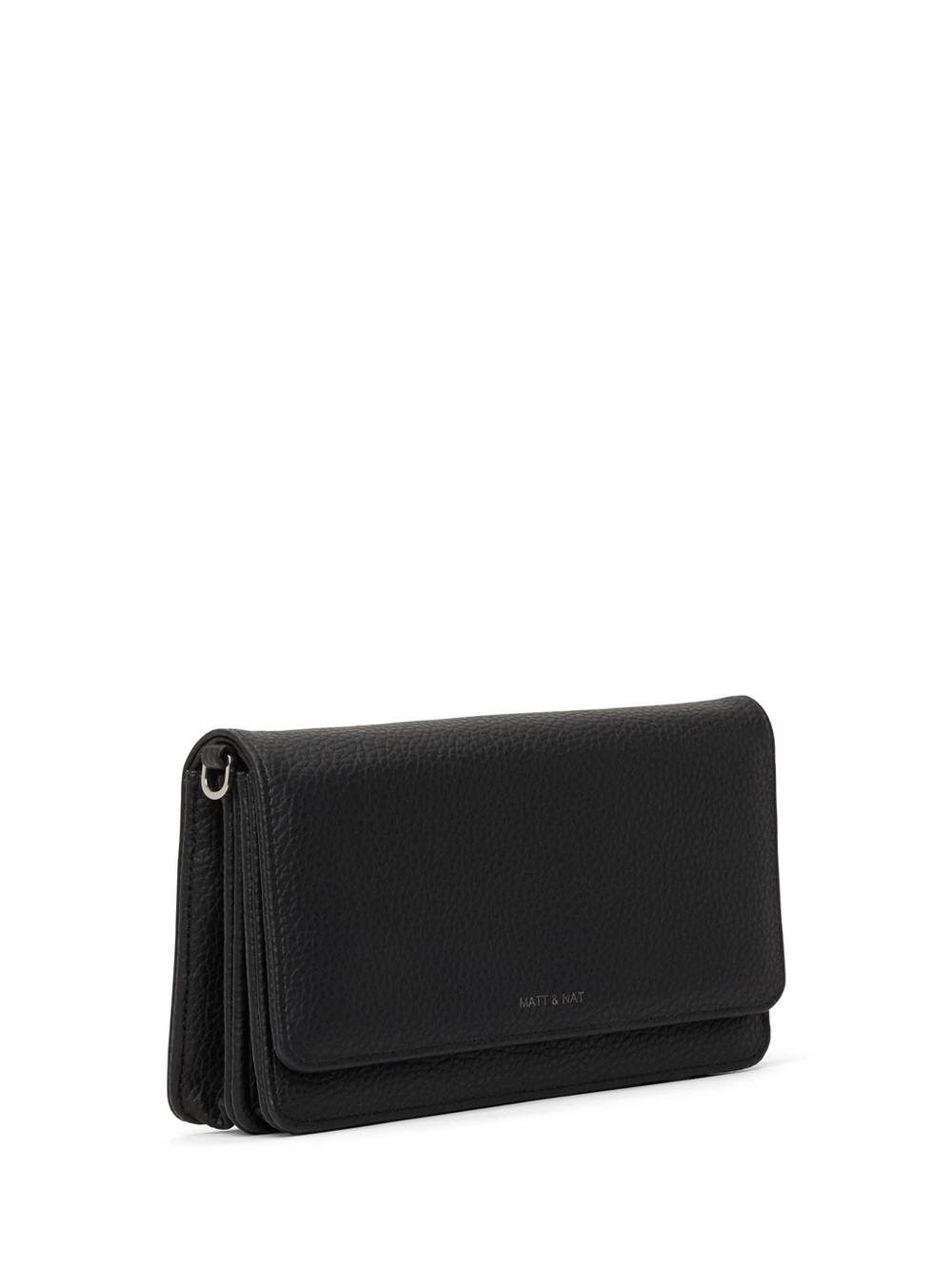 Matt & Nat Black Pebbled Crossbody Wallet
